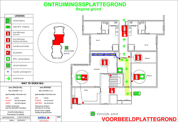 Aanwezigheid van een ontruimingsplan - Brandbeveiliging